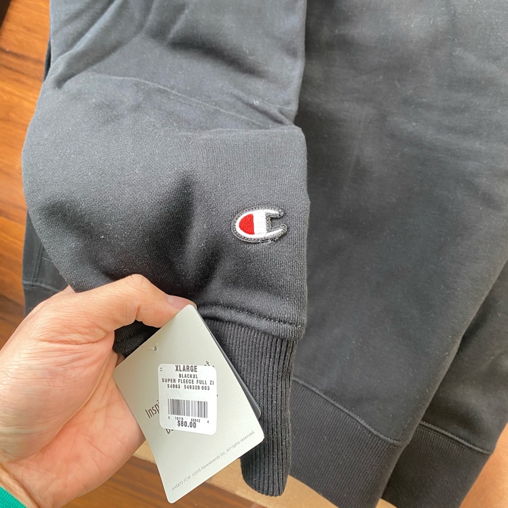 🆕 Champion Superfleece 2.0 -  Zip Up Hoodie Black - Picture 6 of 6